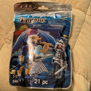 Retired Playmobil Dragons #5464 Blue Dragon + Knight